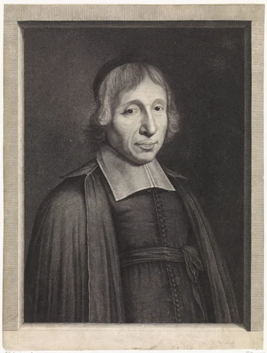 Portret van de priester Louis-Isaac Lemaistre de Sacy by Pieter van Schuppen, print, 1684-1696
