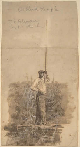 The Poleman in the Ma'sh by Thomas Eakins, drawing, 1881