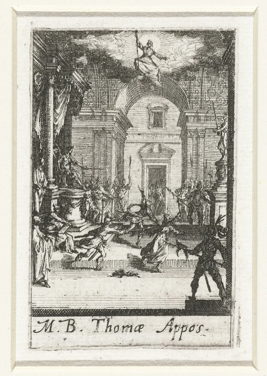 Martelaarschap van Tomas by Jacques Callot, print, 1632-1634