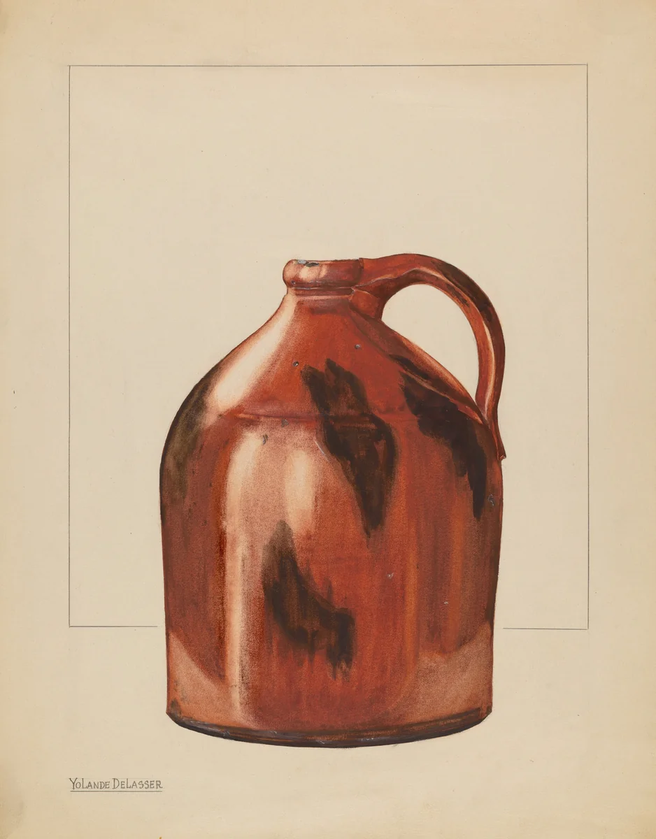 Jug by Yolande Delasser, index of american design, 1936