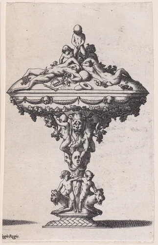 Covered Cup with Children on the Base by René Boyvin, print, 1525-1600