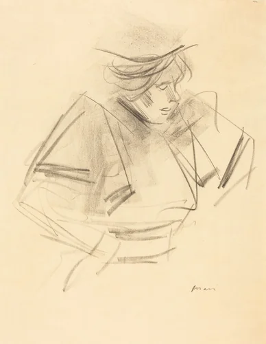 Croquis de femme en buste (Sketch of a Woman in Half-Length) by Jean-Louis Forain, print, 1895-1905