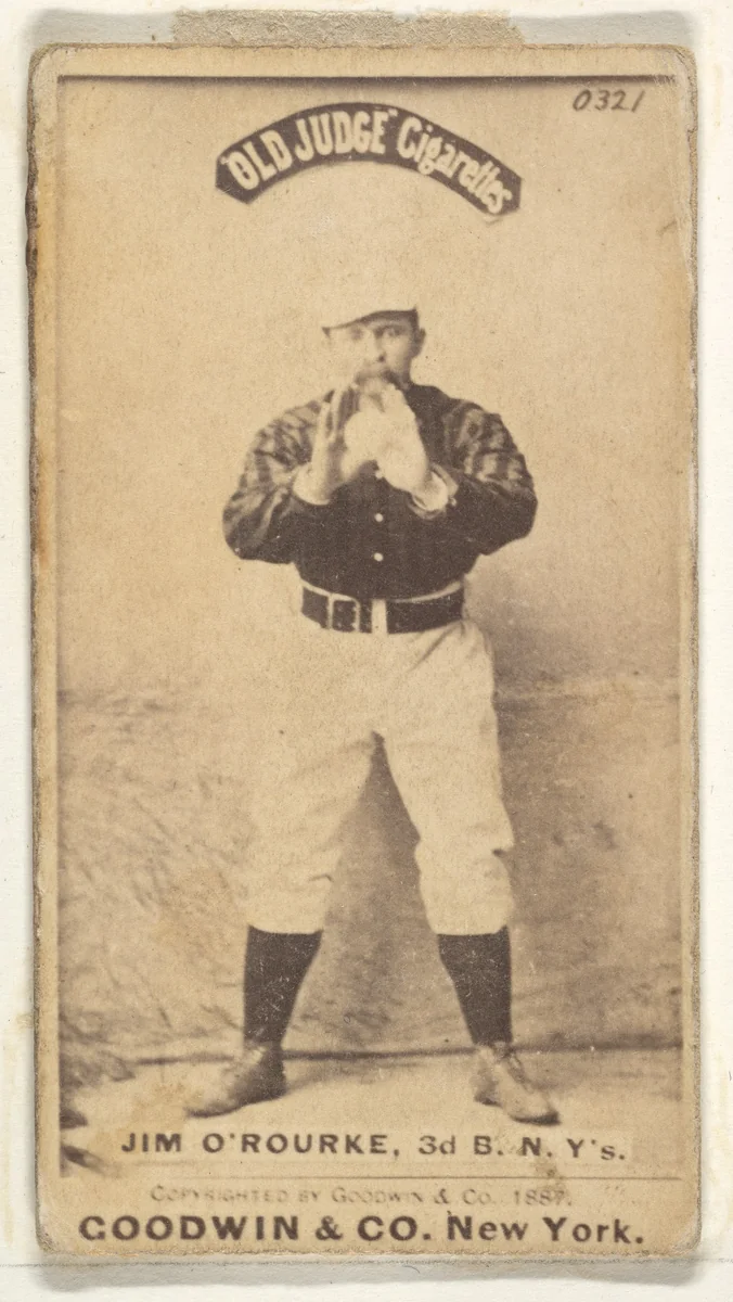 James Henry O'Rourke, 3rd Base, New York, from the Old Judge series (N172) for Old Judge Cigarettes by Goodwin & Company, photograph, 1887