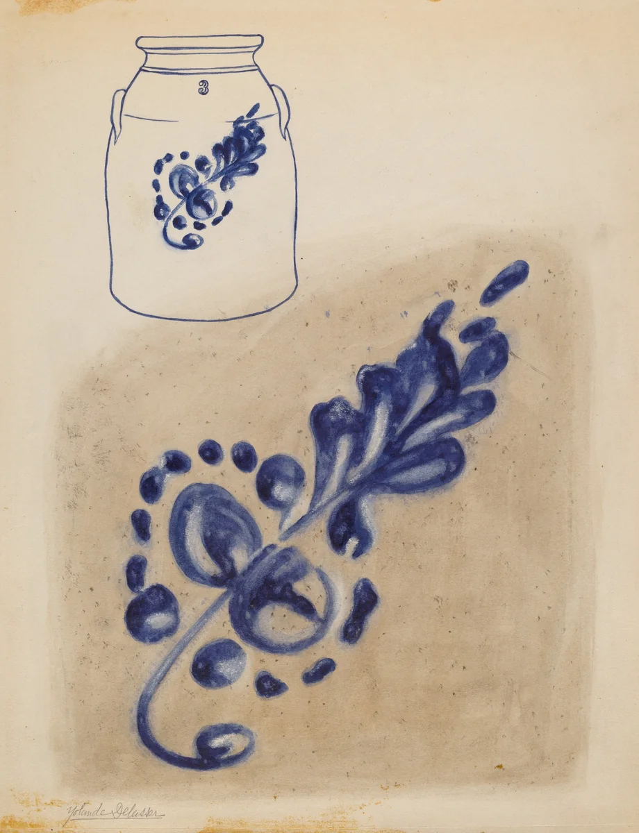 Jar by Yolande Delasser, index of american design, 1937