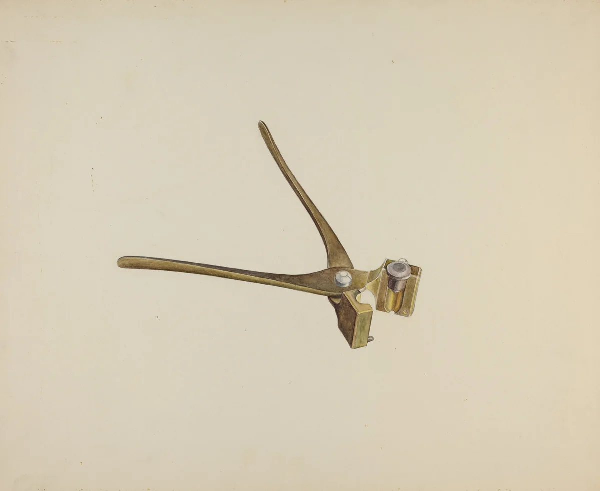 Bullet Mold by Stanley Mazur, index of american design, 1942