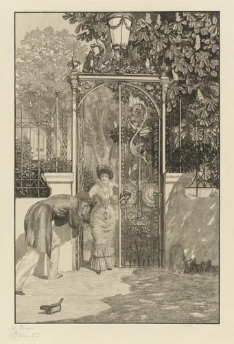 At the Gate (Am Thor) by Max Klinger, print, 1887