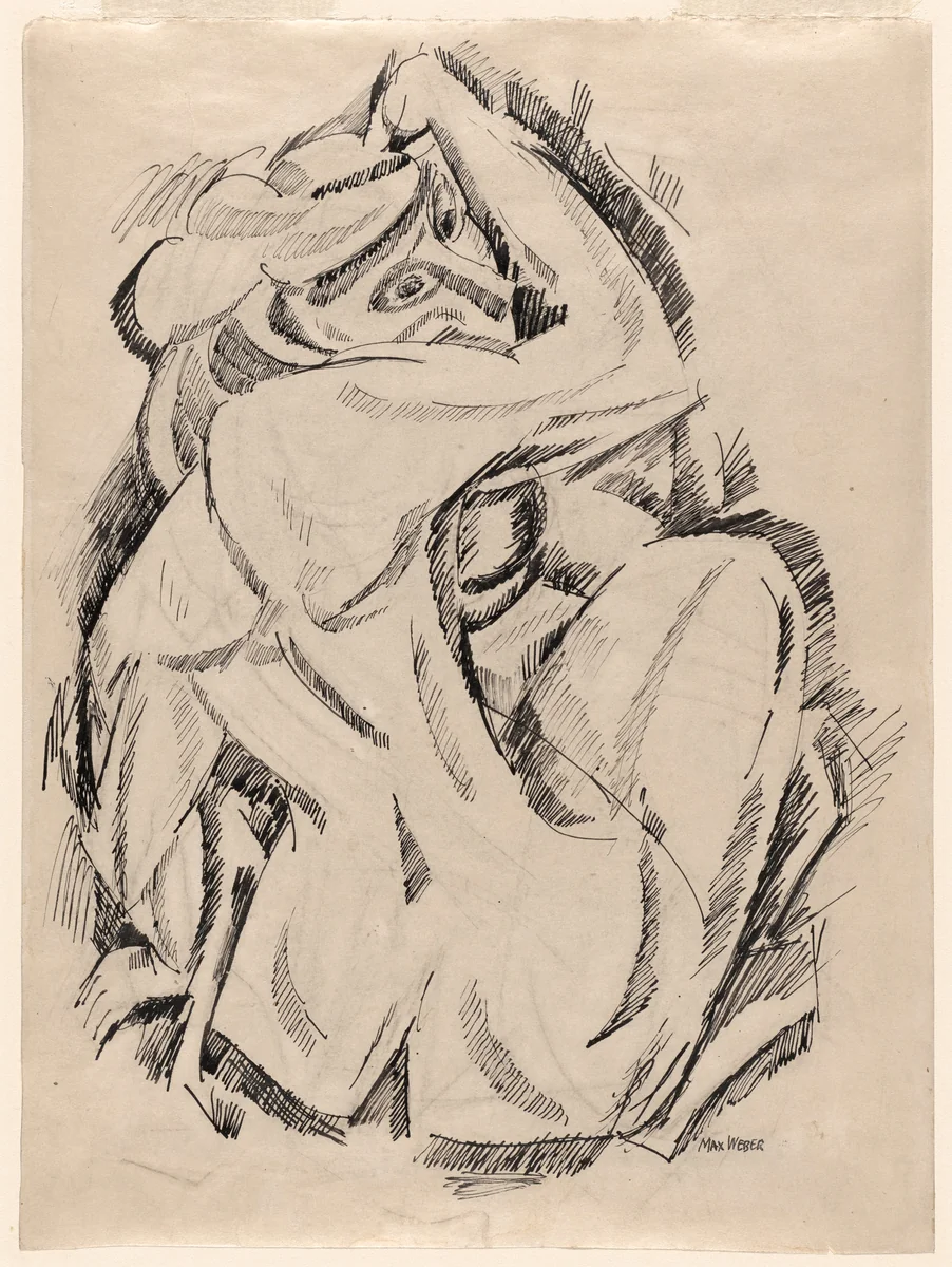 Crystal Figure by Max Weber, drawing, 1911
