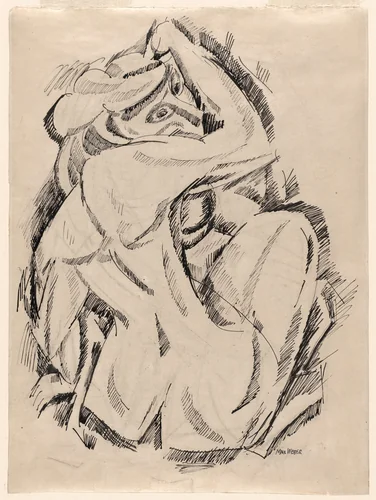 Crystal Figure by Max Weber, drawing, 1911
