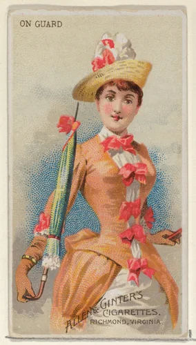 On Guard, from the Parasol Drills series (N18) for Allen & Ginter Cigarettes Brands by Allen & Ginter, print, 1888