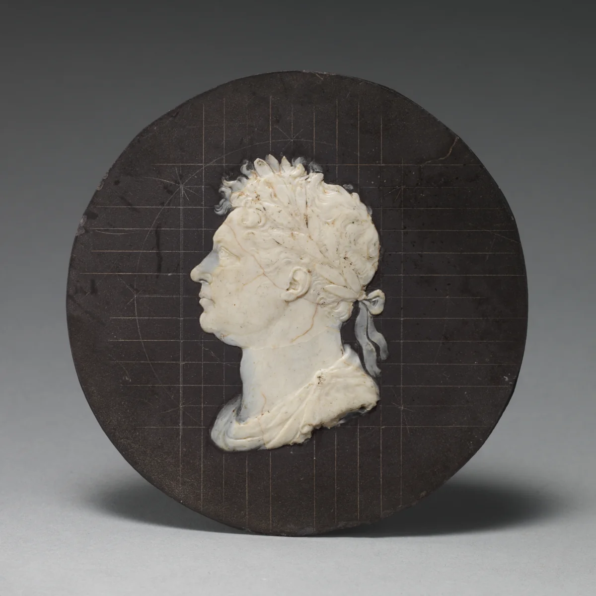 Wax model for a portrait of King George IV (1762–1830) by Benedetto Pistrucci, metalwork, 1820