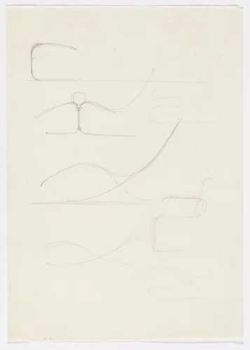 Lounge Chair without Arms. Lounge Chair with Arms. (Elevation sketches) by Ludwig Mies van der Rohe, mies van der rohe archive, 1926