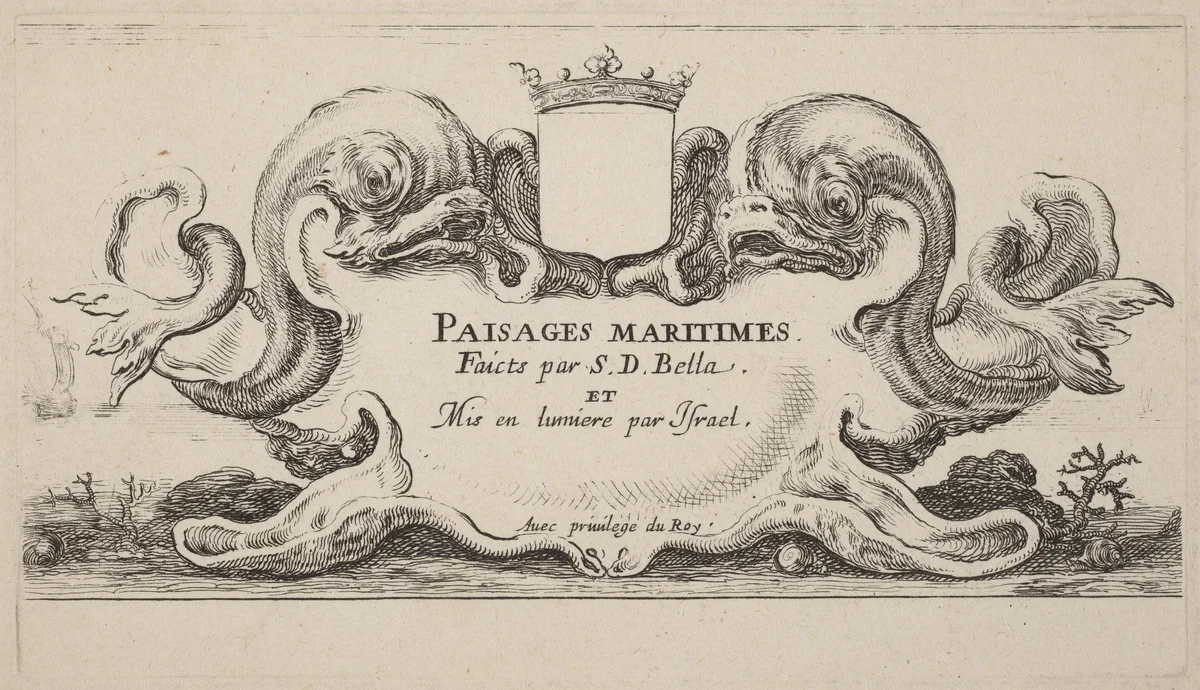 Title Page for "Paysages maritimes" by Stefano della Bella, print, 1644