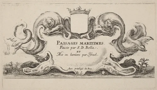 Title Page for "Paysages maritimes" by Stefano della Bella, print, 1644