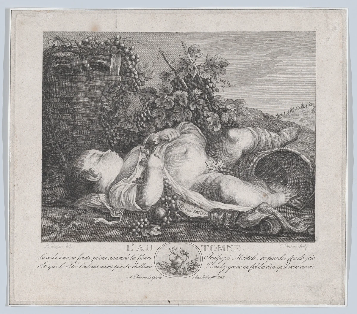 Autumn by Etienne Claude Voysard, print, 1766-1812