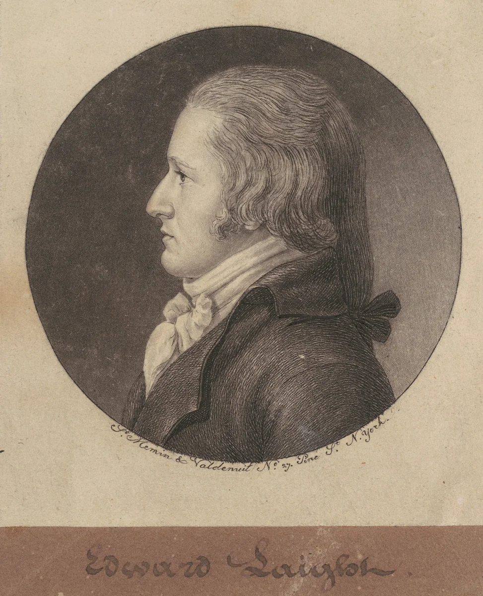 Edward William Laight by Charles B. J. Févret de Saint-Mémin, print, 1797