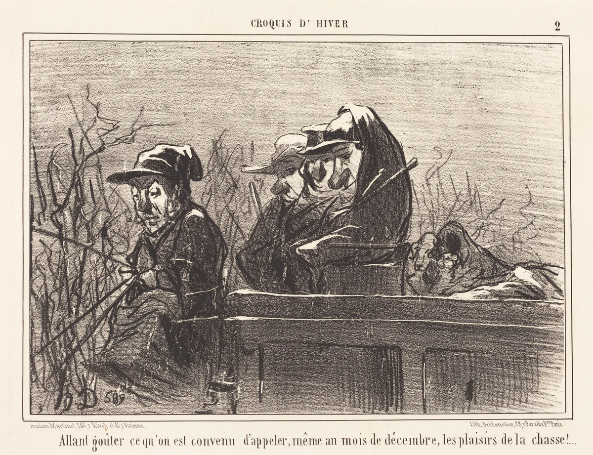 Allant gouter ce qu'on est convenu d'appeler... by Honoré Daumier, print, 1855