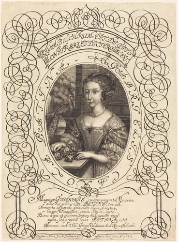 Gabrielle Charlotte Patin by Susanne Maria von Sandrart, print, 1682