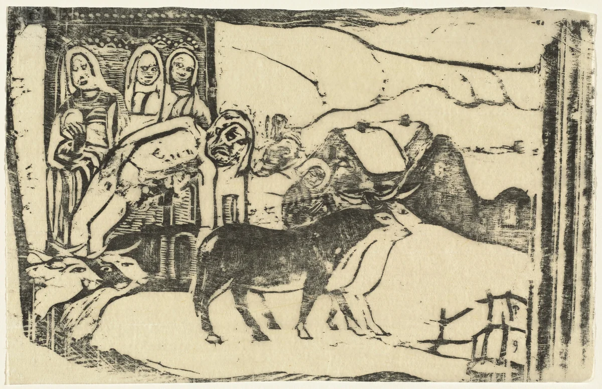 Wayside Shrine in Brittany (Le calvaire Breton) by Paul Gauguin, print, 1898-1899