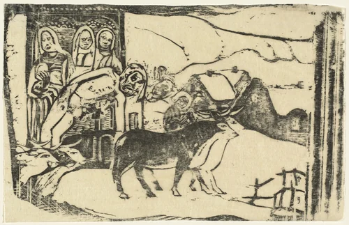 Wayside Shrine in Brittany (Le calvaire Breton) by Paul Gauguin, print, 1898-1899