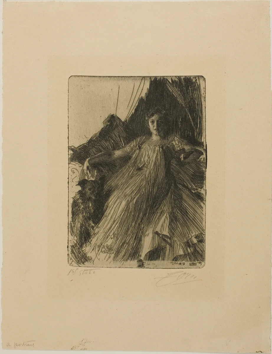 Maud Cassel (Mrs. Ashley) by Anders Zorn, print, 1898