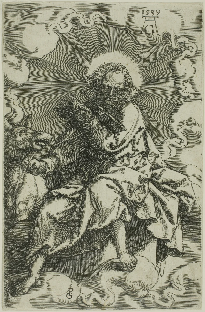 St. Luke, from The Four Evangelists by Heinrich Aldegrever, print, 1539