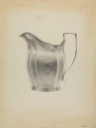 Silver Pitcher by Michael Fenga, index of american design, 1935-1942