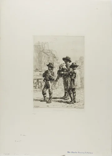 Pifferari by Charles-Émile Jacque, print, 1860-1870