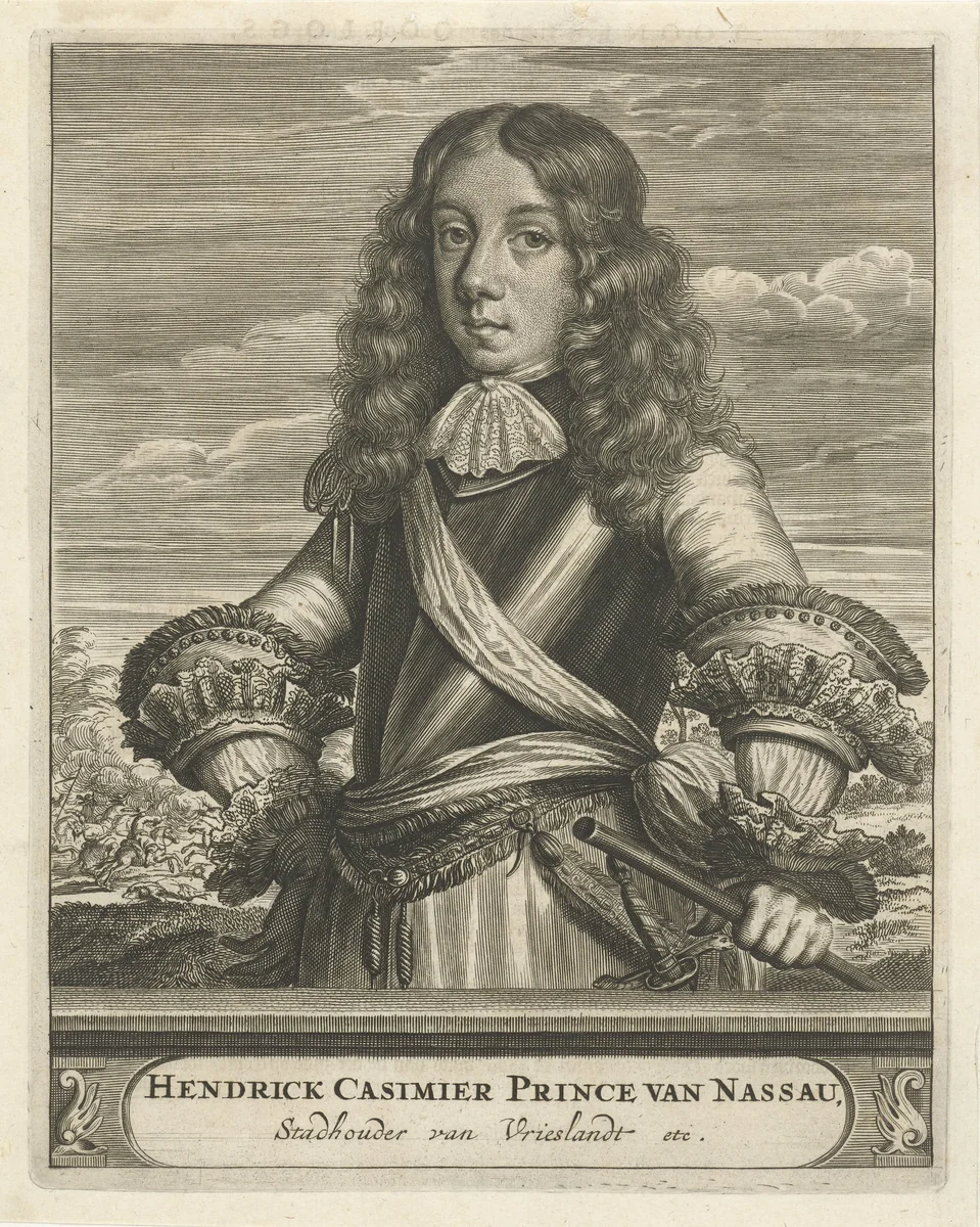 Portret van Hendrik Casimir, Prins van Nassau by Christiaan Hagen, print, 1663-1695