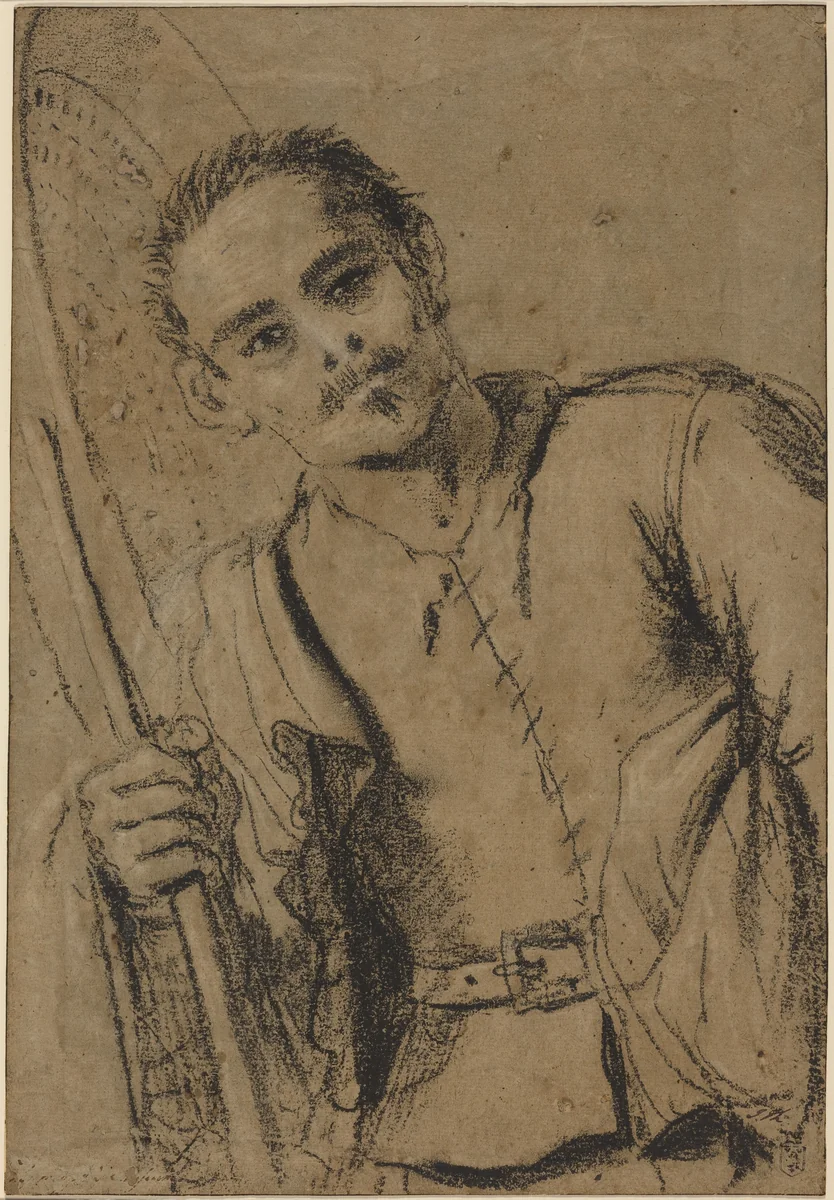 A Grain Merchant by Guercino, drawing, 1620