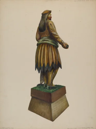 Cigar Store Indian by Walter Hochstrasser, index of american design, 1937