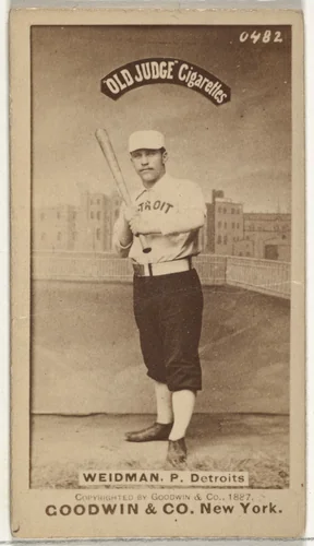 George Edward "Stump" Wiedman, Pitcher, Detroit Wolverines, from the Old Judge series (N172) for Old Judge Cigarettes by Goodwin & Company, photograph, 1887