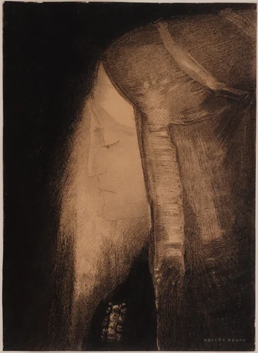 The Fairy (Profile of Light) by Odilon Redon, drawing, 1882