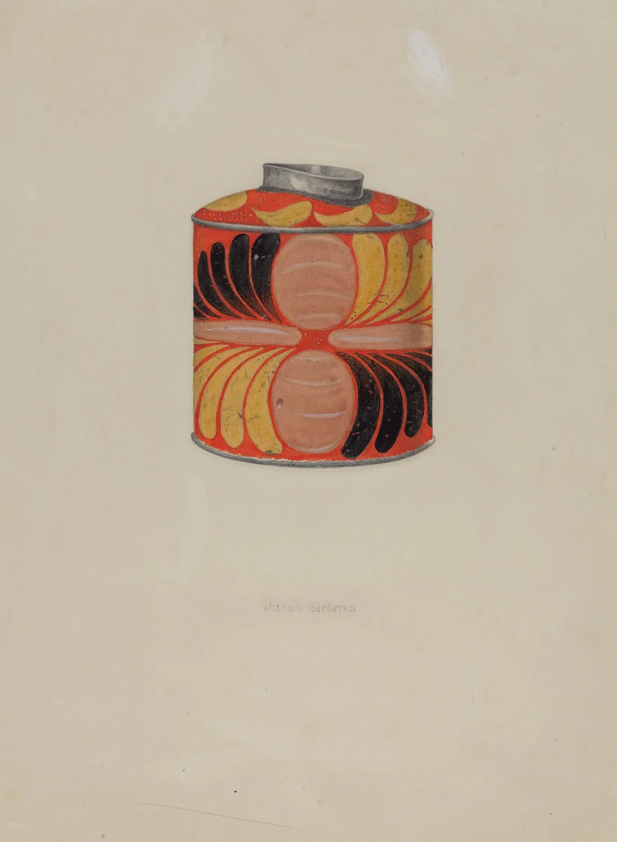 Toleware Tin Tea Caddy by Jacob Gielens, index of american design, 1937