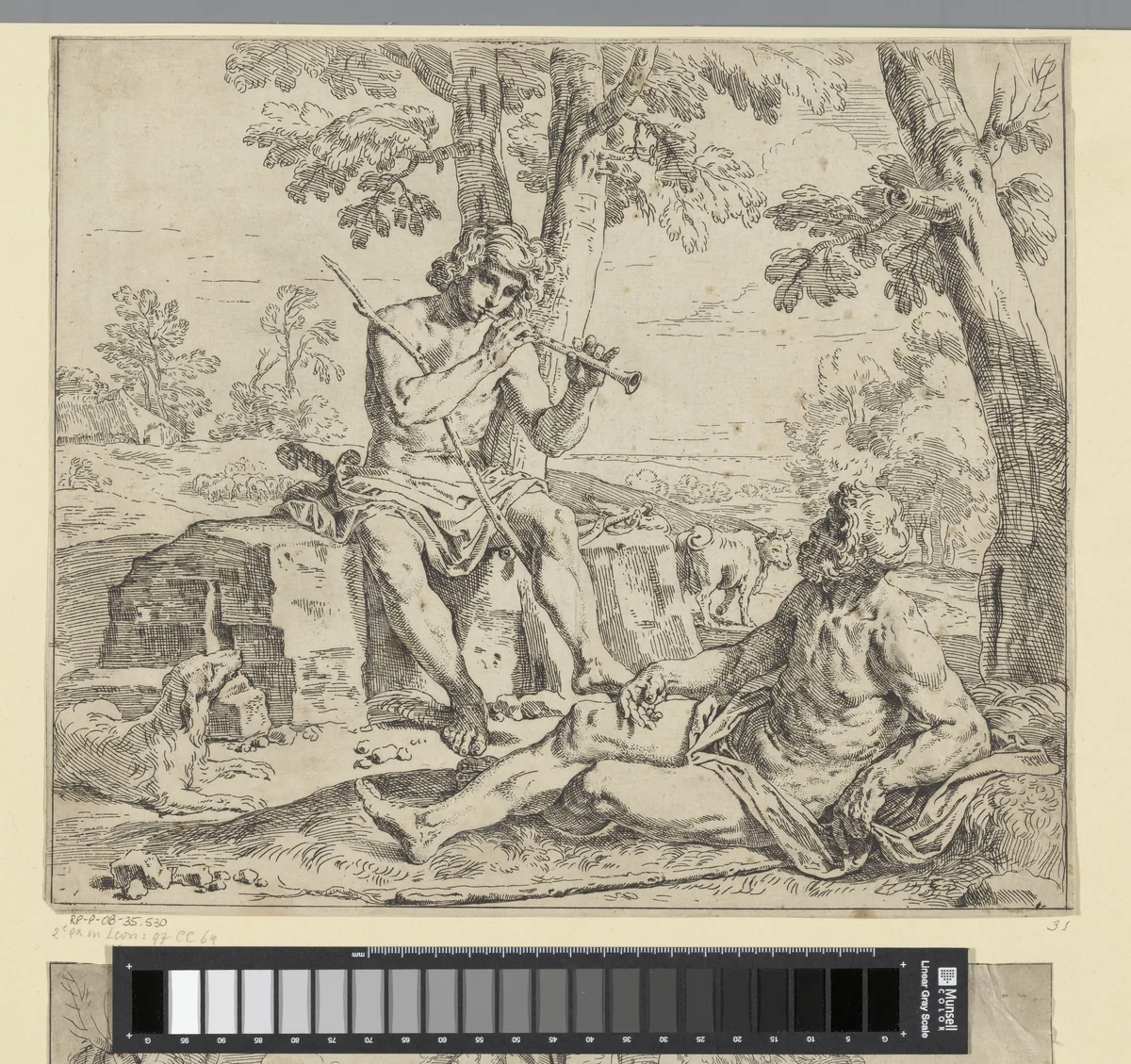 Mercurius en Argus by Simone Cantarini, print, 1622-1648