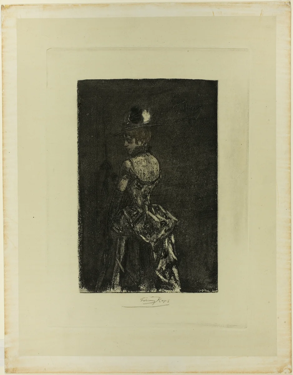 First Step by Félicien Rops, print, 1883