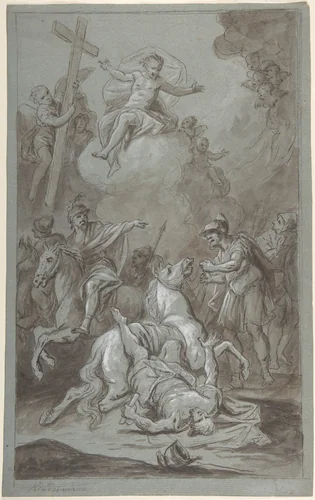 The Conversion of St. Paul (recto); The Execution of the Prisoner (verso) by Dominik Kindermann, drawing, 1739-1817