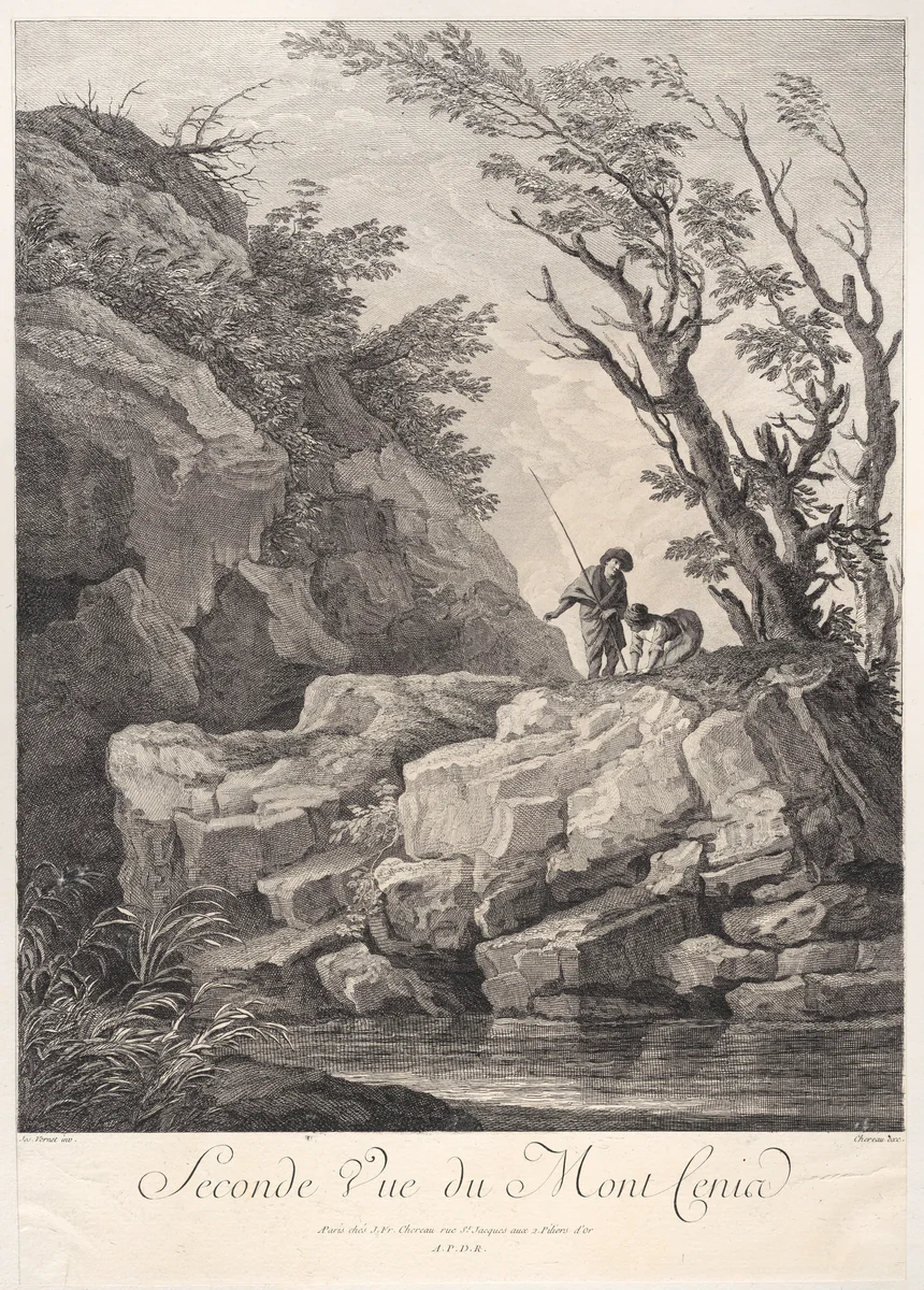 Second View of Mount Cenia by Joseph Vernet, print, 1745-1755