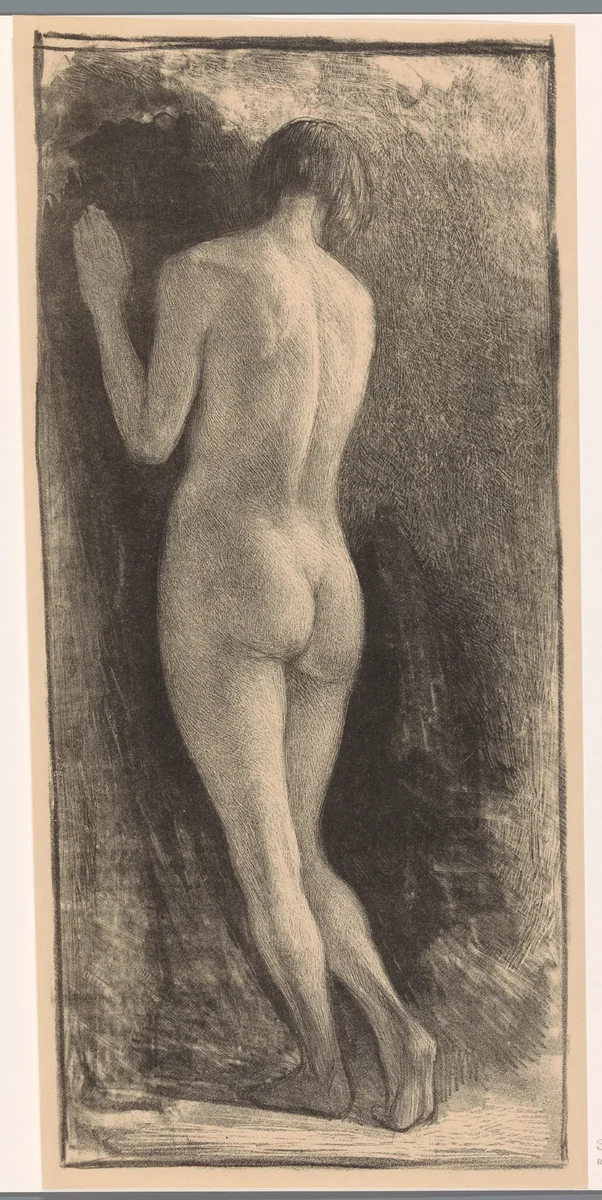 Staande naakte vrouw by Simon Moulijn, print, 1929