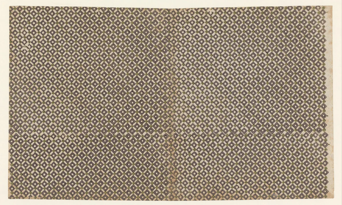 Blad met ruitenpatroon by anonymous, other, 1750-1900