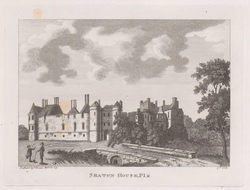 Seaton House, pl. 2, Edinburghshire (from Antiquities of Scotland, volume 1) by James Newton, print, 1790