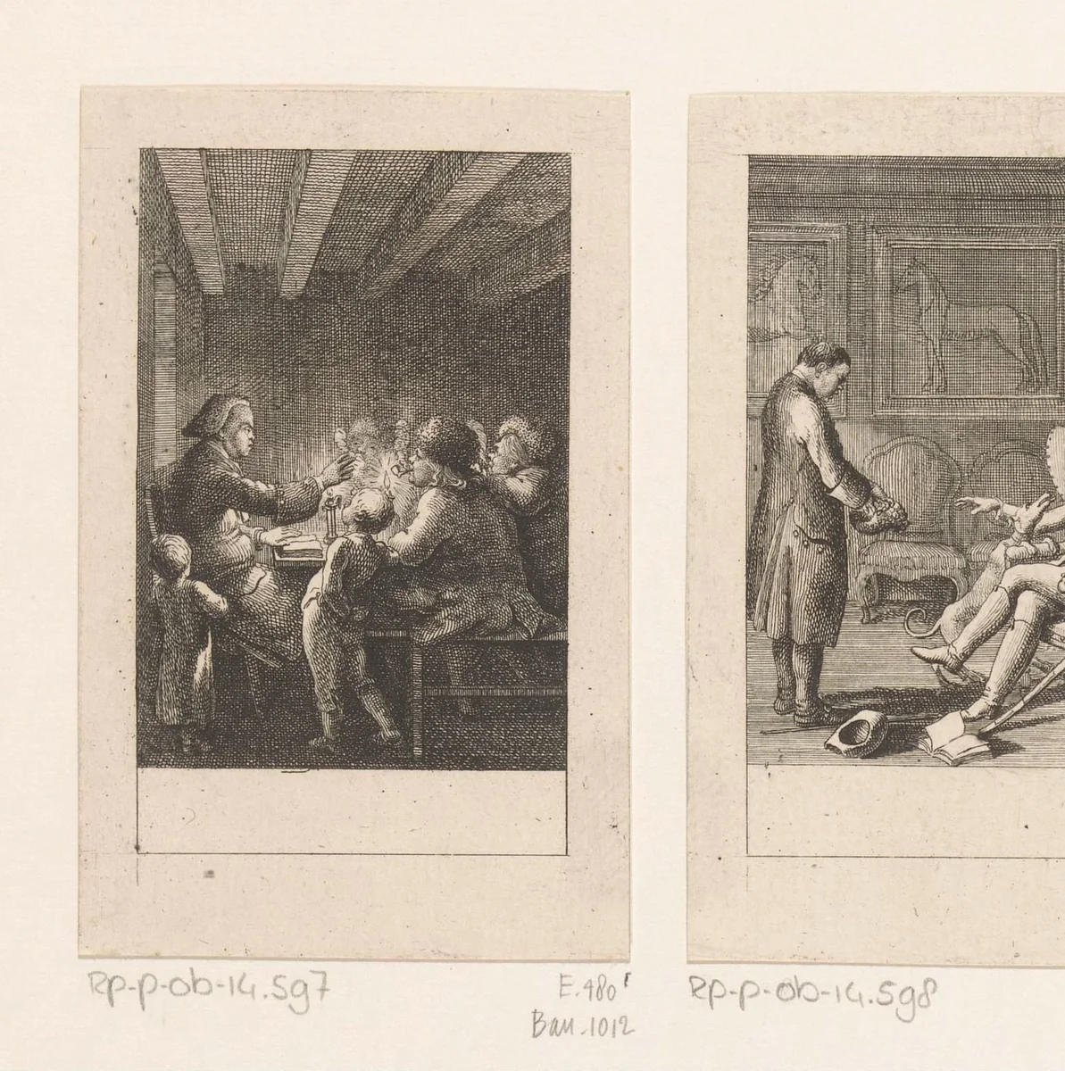 Siegfried ziet de schoolmeester lesgeven by Daniel Nikolaus Chodowiecki, print, 1783