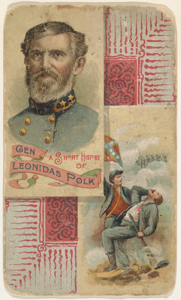 A Short History of General Leonidas Polk, from the Histories of Generals series (N114) issued by W. Duke, Sons & Co. to promote Honest Long Cut Smoking and Chewing Tobacco by W. Duke, Sons & Co., print, 1888