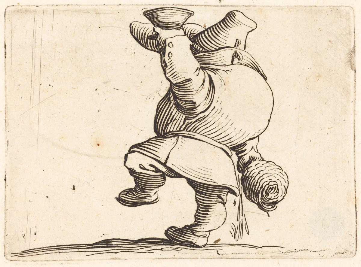 The Drinker, Back View by Jacques Callot, print, 1622