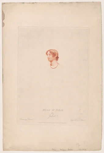 Miss O'Neil in Juliet by Charles Turner, print, 1814