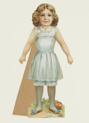 Our Favorite Dolls: Paper Doll in Lacy Underdress by Selchow and Righter, print, 1900