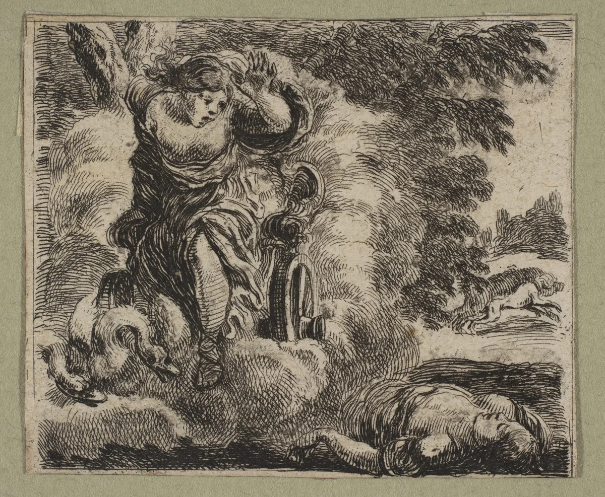 Venus et Adonis by Stefano della Bella, print, 1644