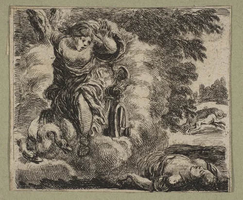 Venus et Adonis by Stefano della Bella, print, 1644