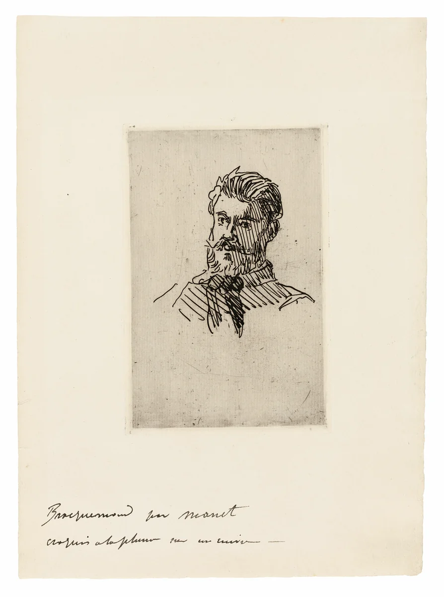 Portrait of Félix Bracquémond by Édouard Manet, print, 1865