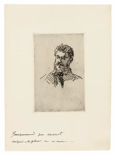Portrait of Félix Bracquémond by Édouard Manet, print, 1865