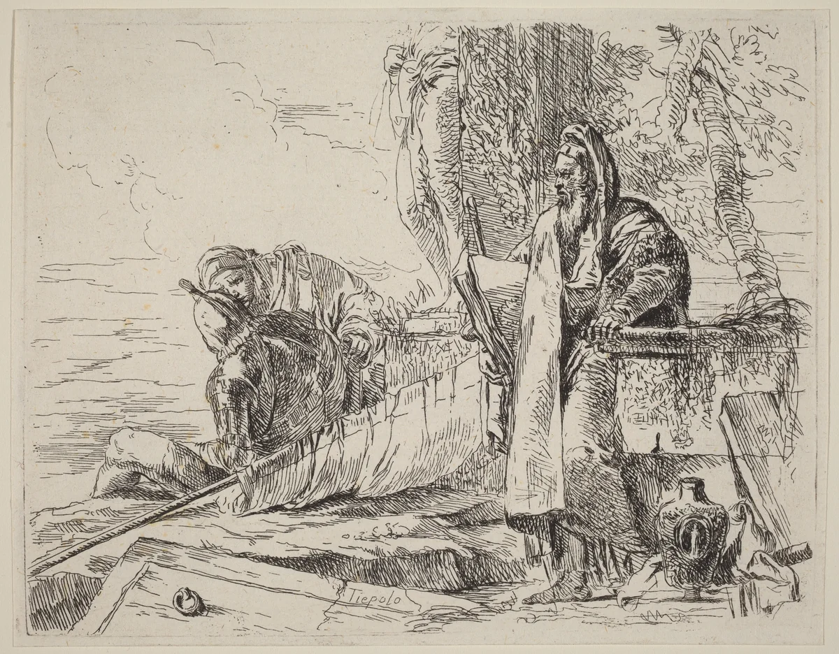 Standing Philosopher and Two Other Figures by Giovanni Battista Tiepolo, print, 1785